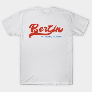 Berlin GPS Coordinates 70s T-Shirt